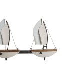 Bengaleiro de parede Home ESPRIT Branco Metal Madeira de paulónia Veleiros 39 x 10 x 26,5 cm