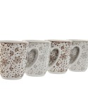 Juego de 4 Tazas Mug Home ESPRIT Marrón Beige Flores 340 ml