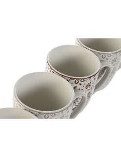 Ensemble de 4 mugs Home ESPRIT Marron Beige Fleurs 340 ml