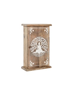 Armário para chaves Home ESPRIT Branco Natural 18 x 7,5 x 28 cm