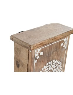 Schlüsselschrank Home ESPRIT Weiß natürlich 18 x 7,5 x 28 cm