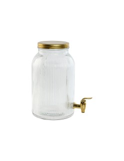 Dispensador de Água Home ESPRIT Dourado Metal Cristal 5,5 L 18 x 23,5 x 30 cm