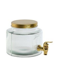 Dispensador de Água Home ESPRIT Dourado Metal Cristal 17,8 x 25 x 15 cm