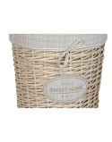 Cesto per i Panni Sporchi Home ESPRIT Crema vimini Shabby Chic 45 x 45 x 55 cm 3 Pezzi