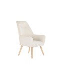 Butaca DKD Home Decor Natural Madera Poliéster Crema (65 x 75 x 96 cm)