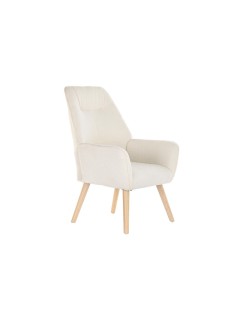 Butaca DKD Home Decor Natural Madera Poliéster Crema (65 x 75 x 96 cm)