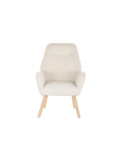 Butaca DKD Home Decor Natural Madera Poliéster Crema (65 x 75 x 96 cm)
