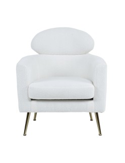 Poltrona Home ESPRIT Bianco Argentato Metallo 71 x 75 x 95 cm