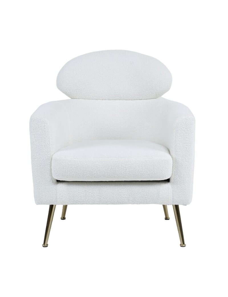Poltrona Home ESPRIT Bianco Argentato Metallo 71 x 75 x 95 cm