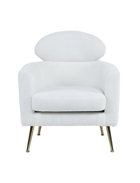 Poltrona Home ESPRIT Bianco Argentato Metallo 71 x 75 x 95 cm