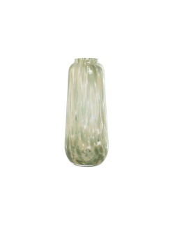 Vaso Home ESPRIT Verde Crema Cristallo Moderno 12,5 x 12,5 x 30 cm