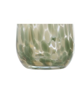Vaso Home ESPRIT Verde Crema Cristallo Moderno 12,5 x 12,5 x 30 cm