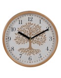 Wall Clock Tree White Natural Wood Crystal 22 x 22 x 4,5 cm