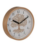 Wall Clock Tree White Natural Wood Crystal 22 x 22 x 4,5 cm