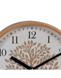 Wall Clock Tree White Natural Wood Crystal 22 x 22 x 4,5 cm