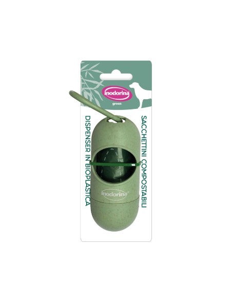 Dispensador de Sacos para Cães Inodorina Green Poop Verde