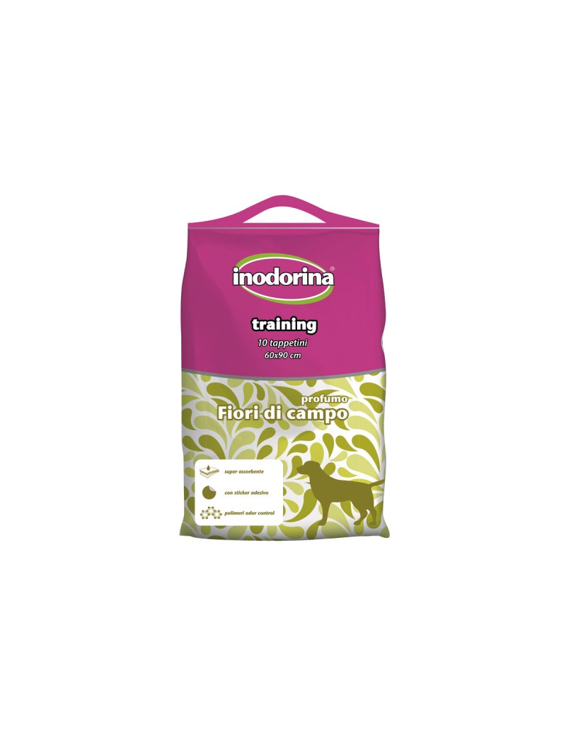 Resguardos absorventes Inodorina Training Wild Flower 60 x 90 cm Branco Têxtil (10 Unidades)