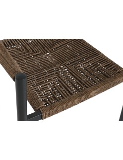 Stuhl Home ESPRIT Braun Schwarz Aluminium Rattan 56 x 60 x 78 cm