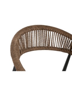 Stuhl Home ESPRIT Braun Schwarz Aluminium Rattan 56 x 60 x 78 cm