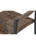 Sedia Home ESPRIT Marrone Nero Alluminio Rattan 56 x 60 x 78 cm