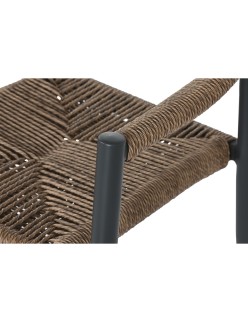 Stuhl Home ESPRIT Braun Schwarz Aluminium Rattan 56 x 60 x 78 cm