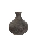 Vase Home ESPRIT Gris foncé Bois de paulownia Colonial Finition vieillie 24 x 24 x 27 cm
