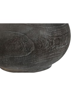 Vase Home ESPRIT Gris foncé Bois de paulownia Colonial Finition vieillie 24 x 24 x 27 cm