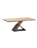 Tavolo da Pranzo Home ESPRIT Nero Naturale Metallo Legno di acacia 200 x 100 x 76 cm