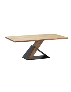 Tavolo da Pranzo Home ESPRIT Nero Naturale Metallo Legno di acacia 200 x 100 x 76 cm
