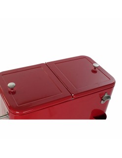 Fridge DKD Home Decor Red With wheels 74 x 43 x 80 cm Steel polypropylene 56 L (74 x 43 x 80 cm)