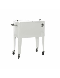 Portable Fridge DKD Home Decor White With wheels Steel PP (56 L) (74 x 43 x 80 cm)