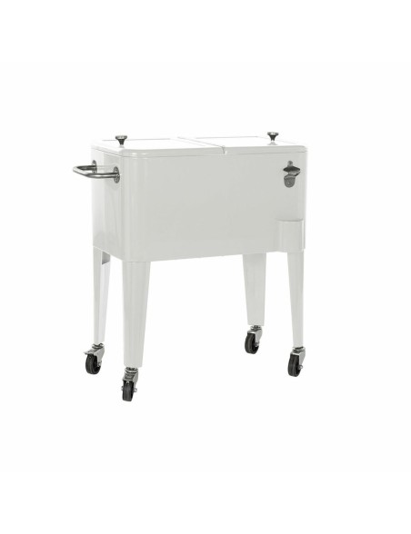 Portable Fridge DKD Home Decor White With wheels Steel PP (56 L) (74 x 43 x 80 cm)