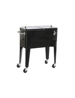 Portable Fridge DKD Home Decor 74 x 43 x 83 cm Black Steel Aluminium polypropylene 56 L