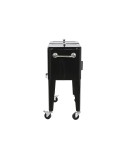 Portable Fridge DKD Home Decor 74 x 43 x 83 cm Black Steel Aluminium polypropylene 56 L
