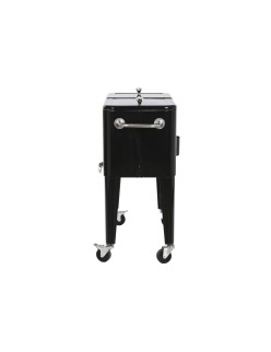 Portable Fridge DKD Home Decor 74 x 43 x 83 cm Black Steel Aluminium polypropylene 56 L