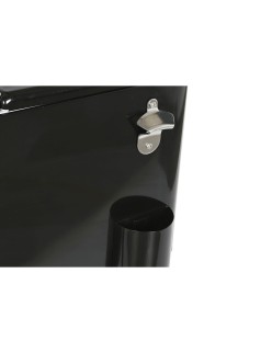 Portable Fridge DKD Home Decor 74 x 43 x 83 cm Black Steel Aluminium polypropylene 56 L