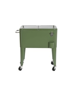 Portable Fridge DKD Home Decor 74 x 43 x 80 cm Steel Green polypropylene 56 L