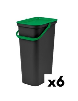 Poubelle recyclage Tontarelli Moda Noir Vert 24 L (6 Unités)