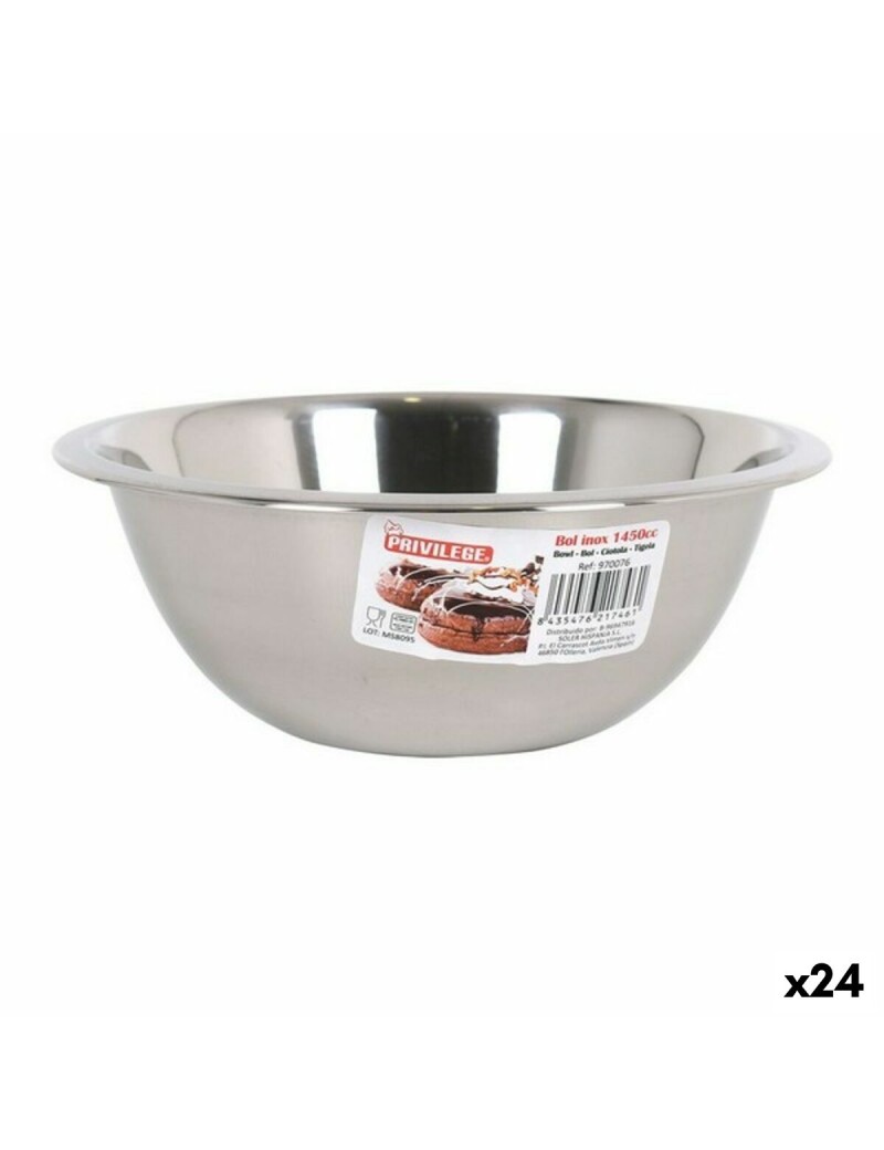 Ciotola Privilege Quttin 1450 ml Acciaio inossidabile Metallo (24 Unità)