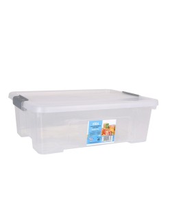 Boîte de rangement avec couvercle Dem Kira Transparent Plastique 10 L 40 x 28 x 13 cm (8 Unités)