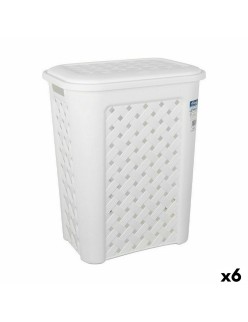 Panier à linge Tontarelli Arianna Avec couvercle Blanc 37,5 x 27,5 x 47 cm (6 Unités)