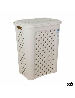 Panier à linge Tontarelli Arianna Avec couvercle Beige 37,5 x 27,5 x 47 cm (6 Unités)