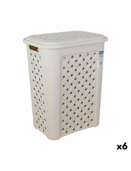 Panier à linge Tontarelli Arianna Avec couvercle Beige 37,5 x 27,5 x 47 cm (6 Unités)