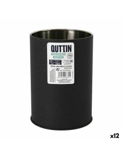 Pot pour ustensiles de cuisine Quttin Crocodile Acier inoxydable Ø 12,6 x 18 cm (12 Unités)