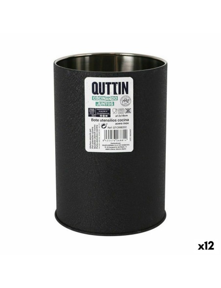 Pot pour ustensiles de cuisine Quttin Crocodile Acier inoxydable Ø 12,6 x 18 cm (12 Unités)