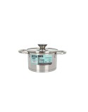 Panela com Tampa de Vidro Quttin Hermes Aço 1,8 L (6 Unidades)