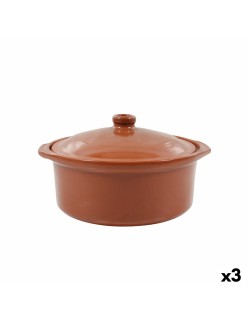 Tacho Azofra Barro cozido 24,5 x 23 x 16,7 cm Com tampa (3 Unidades)