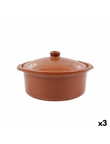 Tacho Azofra Barro cozido 24,5 x 23 x 16,7 cm Com tampa (3 Unidades)
