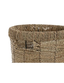 Set de pots de fleurs Home ESPRIT Marron Métal Fibre Tropical 36 x 36 x 29 cm
