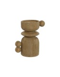 Pot à Bougie Home ESPRIT Marron Résine Bois 16 x 10 x 18 cm